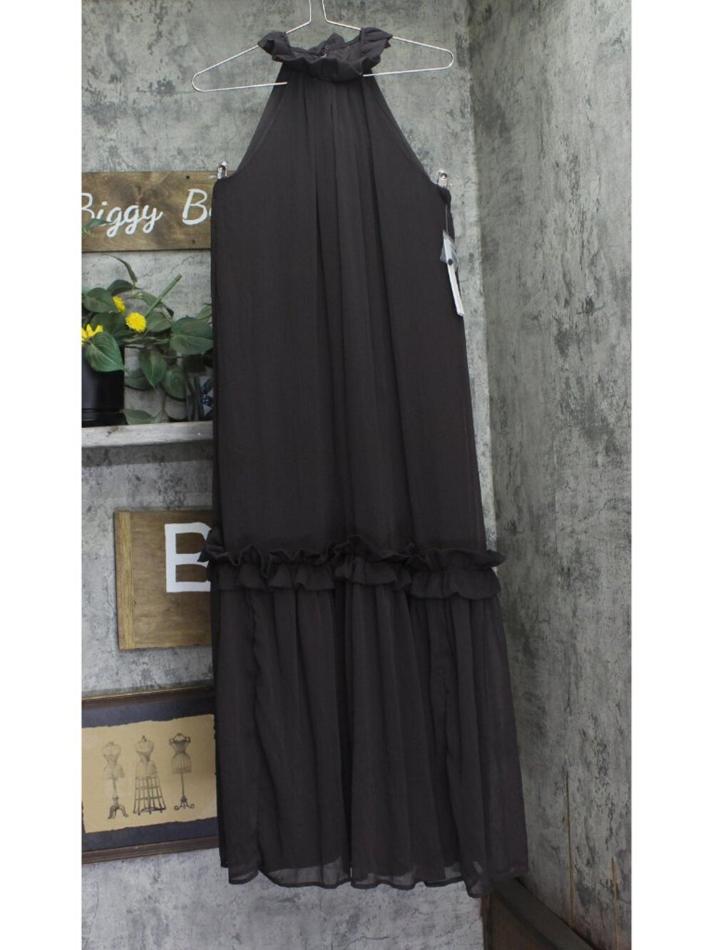 Aqua Womens Woven Lined Halter Maxi Dress IDO14210 Brown XS